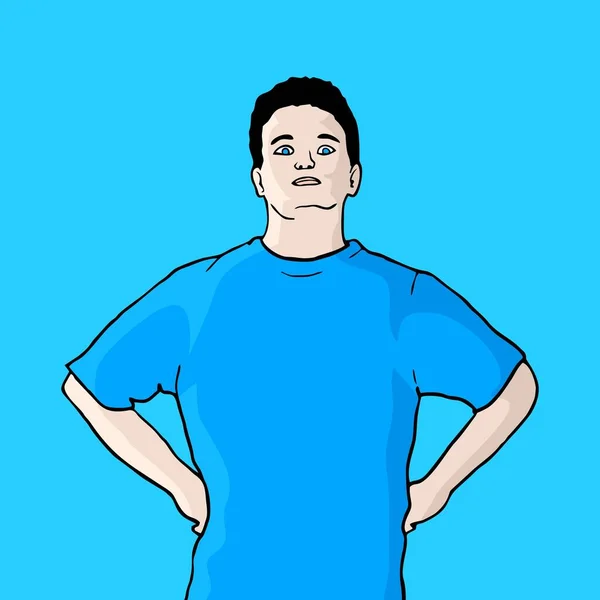 Blue Boy Vector Illustration — Stock Vector