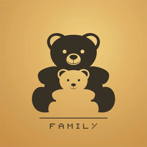 Bär Familie Symbol Vektor Illustration — Stockvektor