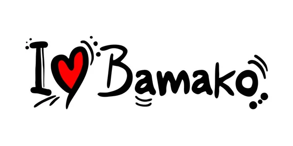 Bamako Miłość Wiadomość Wektor Ilustracja — Wektor stockowy