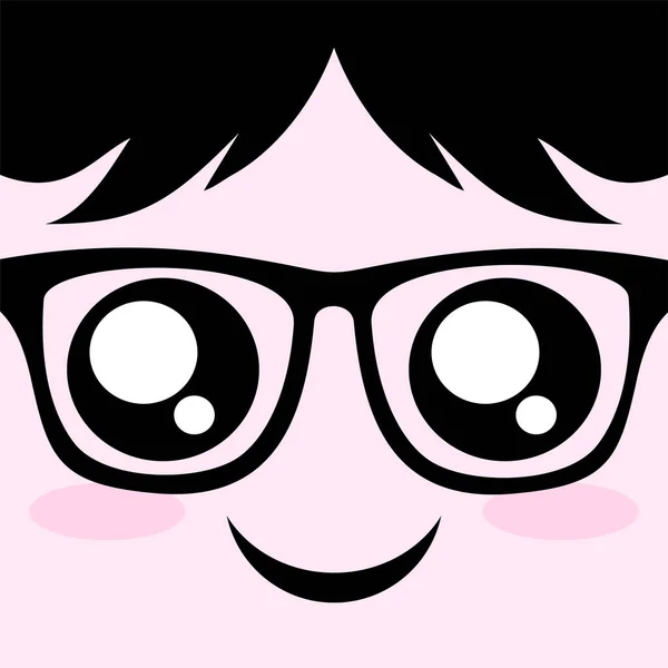 Glückliches Gesicht Mit Brille — Stockvektor