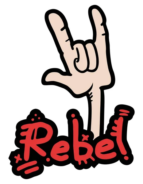 Rebel Gebaar Vector Illustratie — Stockvector