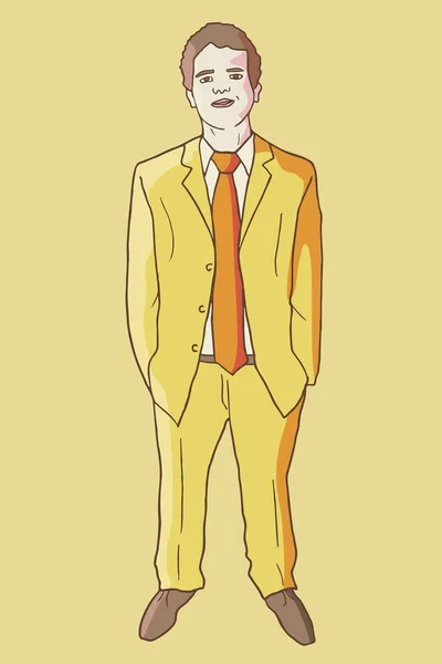 Yellow Man Vector Illustration — Stock Vector