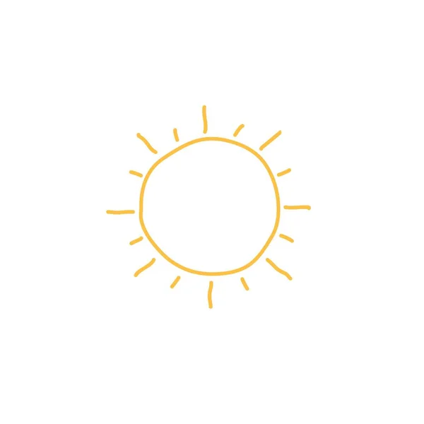 Einfache Handzeichnung Sonnensymbol — Stockvektor