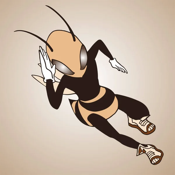 速度赛跑的黄蜂矢量图解 — 图库矢量图片