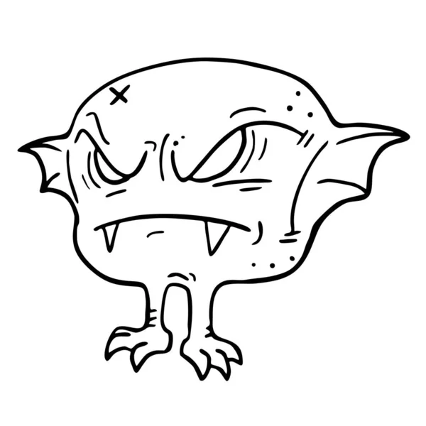 Monstre Semblable Une Chauve Souris Illustration Vectorielle Thème Halloween — Image vectorielle