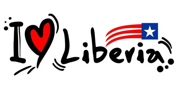 Love Liberia Vector Illustration — Stock Vector