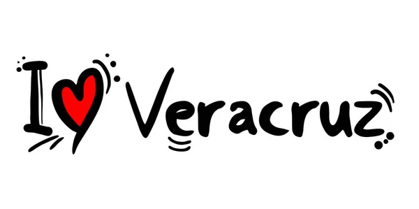 Amo Veracruz Texto Manuscrito Sobre Fundo Branco Ilustração Vetorial — Vetor de Stock