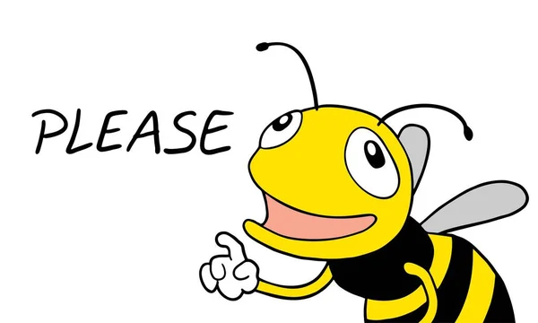 Abeille Heureuse Vous Plaît Message — Image vectorielle