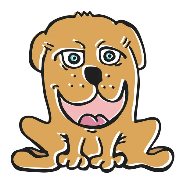 Dibujos Animados Lindo Perro Ilustración Vectorial Dibujado Mano — Vector de stock