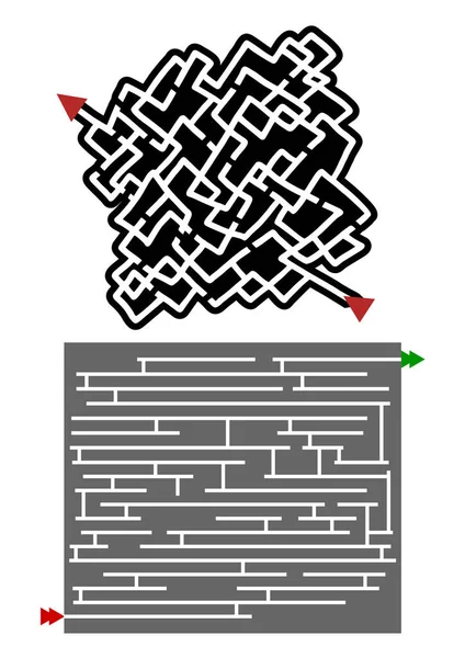 Labyrinthes Originaux Illustration Vectorielle Conception — Image vectorielle