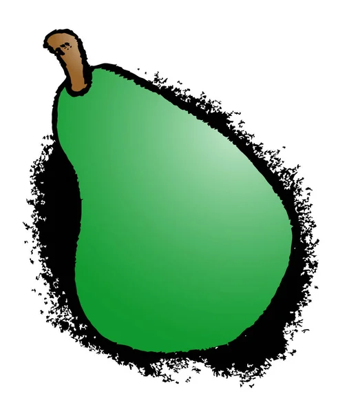 Illustrazione Vettoriale Una Pera Verde — Vettoriale Stock