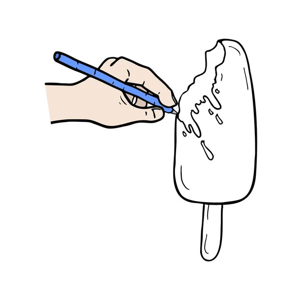 Dessin Crème Glacée Illustration Vectorielle — Image vectorielle
