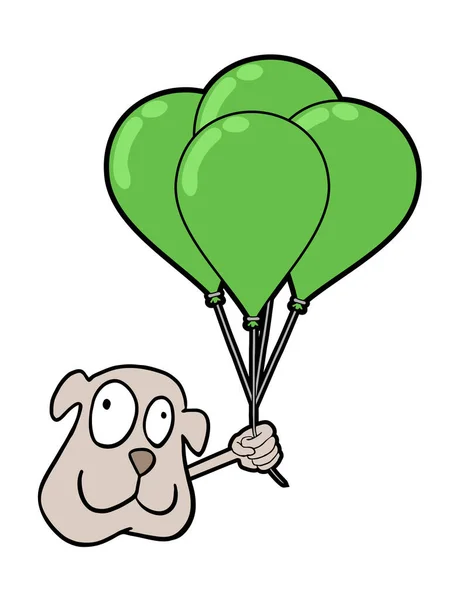 Счастливое Собачье Лицо Воздушными Шарами — стоковый вектор