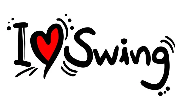Swing Liefde Vector Illustratie — Stockvector