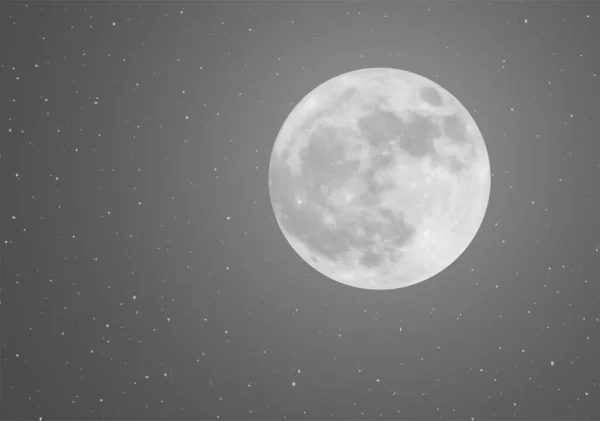 Pełnia Księżyca Nocy Niebo Wektor Ilustracja — Wektor stockowy