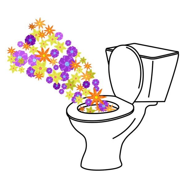 Fiori Toilette Vettoriale Illustrazione — Vettoriale Stock