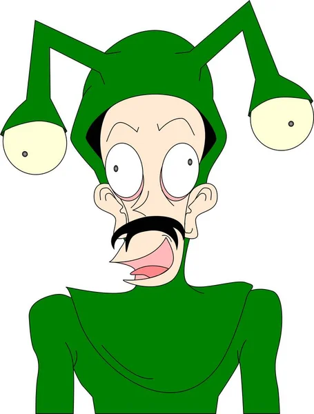 Homme Dans Costume Vert Stupide — Image vectorielle