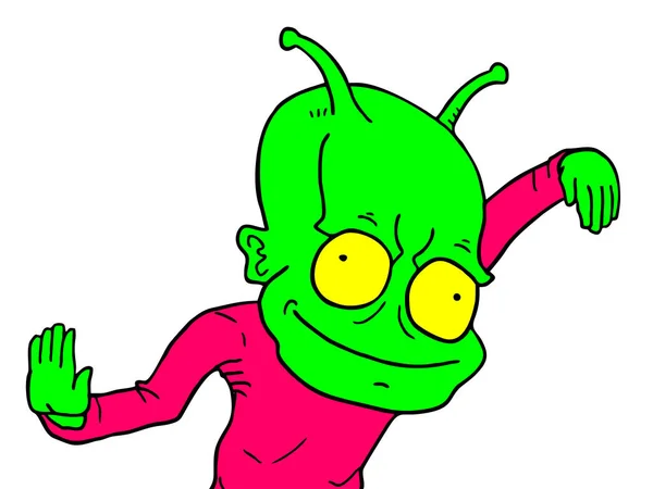 Illustration Vectorielle Alien Drôle — Image vectorielle