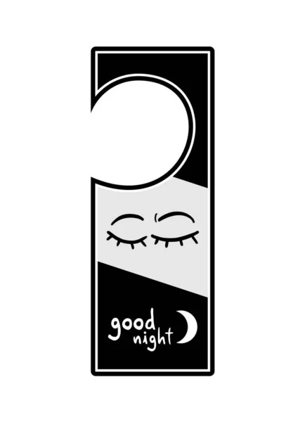 Sleeping Tag Door Vector Illustration — Stock Vector