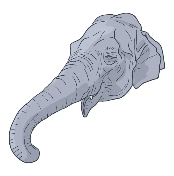 Illustration Vectorielle Visage Éléphant — Image vectorielle