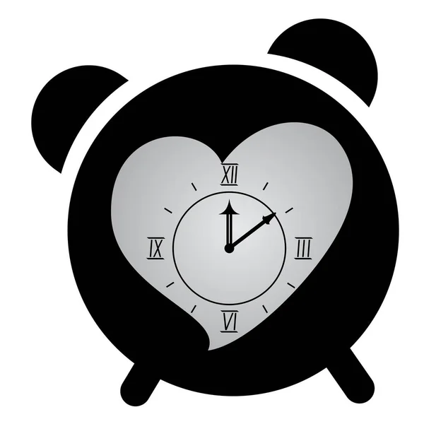 Alarme Horloge Icône Vectoriel Illustration Conception — Image vectorielle