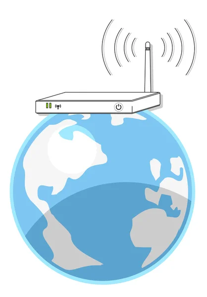 Dünya Internet Vektör Illüstrasyonu — Stok Vektör