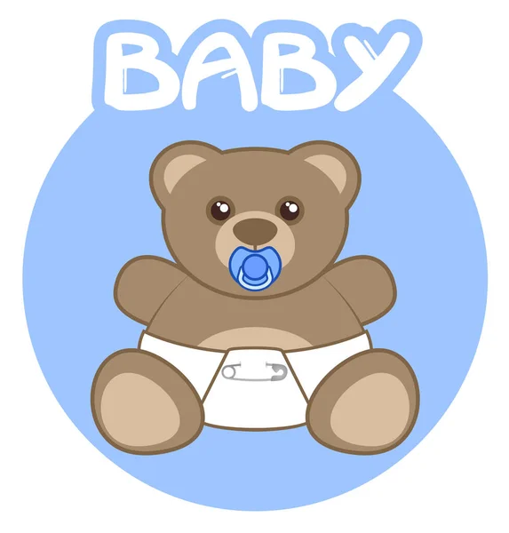 Baby Bear Vector Illustration — Stock Vector