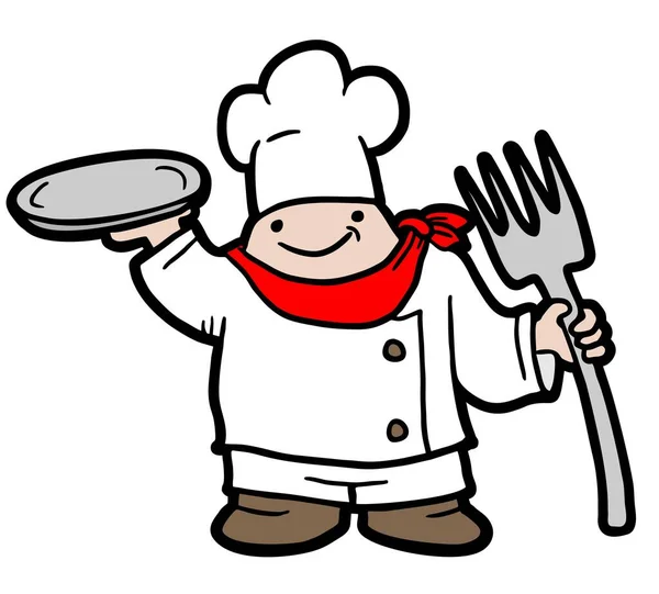 Ilustração Vetor Chef Gordo — Vetor de Stock