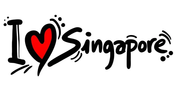 Liebe Singapur Vektor Illustration — Stockvektor
