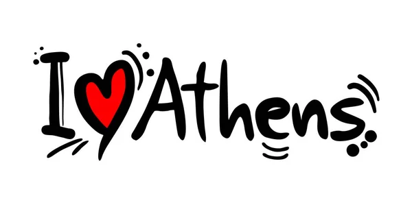 Αθήνα Αγάπη Μήνυμα Διανυσματική Απεικόνιση — Διανυσματικό Αρχείο