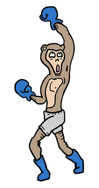 卡通猴子拳击手的矢量图解 — 图库矢量图片