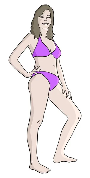 Bikini Mädchen Vektor Illustration — Stockvektor