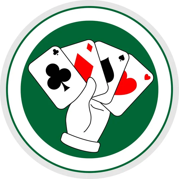カジノ ポーカー カード ベクトル イラスト — ストックベクタ