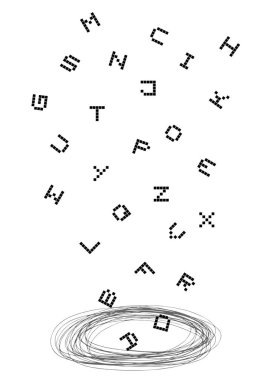 Girdap harfleri vektör illüstrasyonu