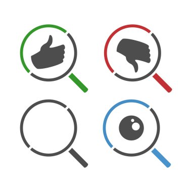 Bir dizi büyüteç sembolü