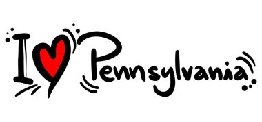 Pennsylvania sevgi vektör illüstrasyonu