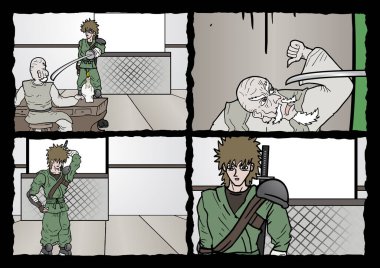 Çizgi roman sahneleri vektör illüstrasyonu