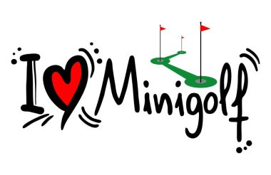 Minigolf aşk vektörü çizimi