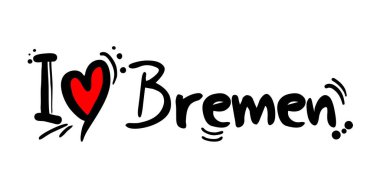 Bremen mesaj vektör illüstrasyonunu sever