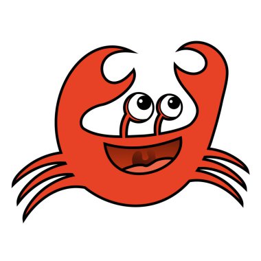 Çizgi film yengeç vektör çizimi