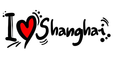 Aşk shanghai vektör illüstrasyonu