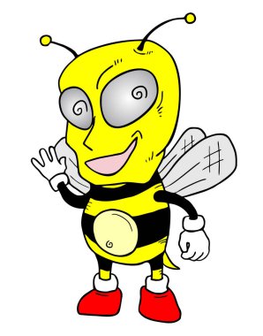 Komik eşekarısı vektör çizimi