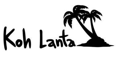 Koh lanta plaj vektör illüstrasyonu