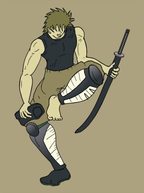 Eski samuray vektör çizimi 