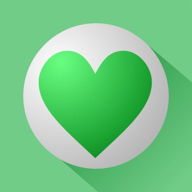 yeşil kalp ikonu vektör illüstrasyonu