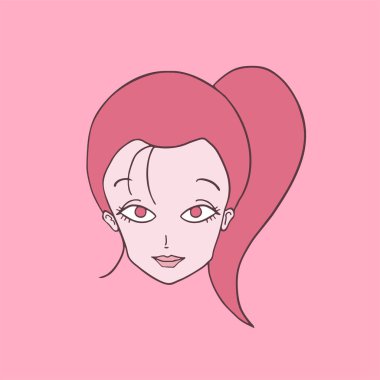 kadın baş vektör illüstrasyonu