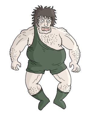 Güçlü güreşçi vektör çizimi 