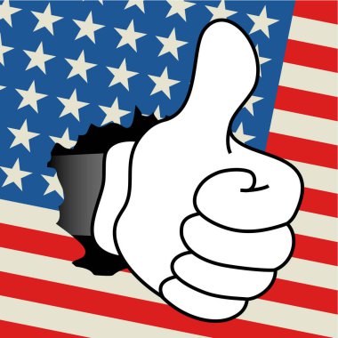 Amerikan deliği el vektör illüstrasyonu 