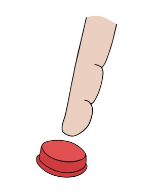 parmak basma kırmızı düğme vektör çizimi