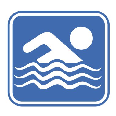 yüzme havuzu simgesi, vektör illüstrasyonu